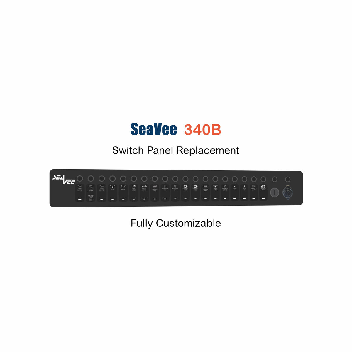 SeaVee 340B Switch Panel Replacement with custom etching