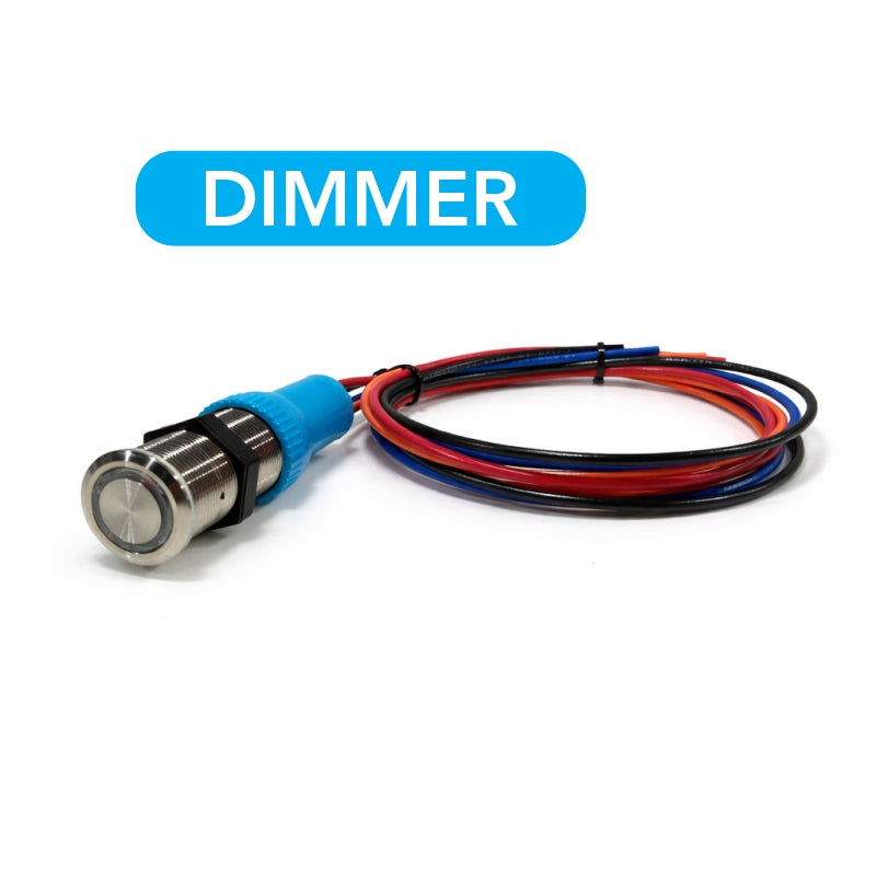Bluewater stainless push-button DIMMER switch combo with wired harness