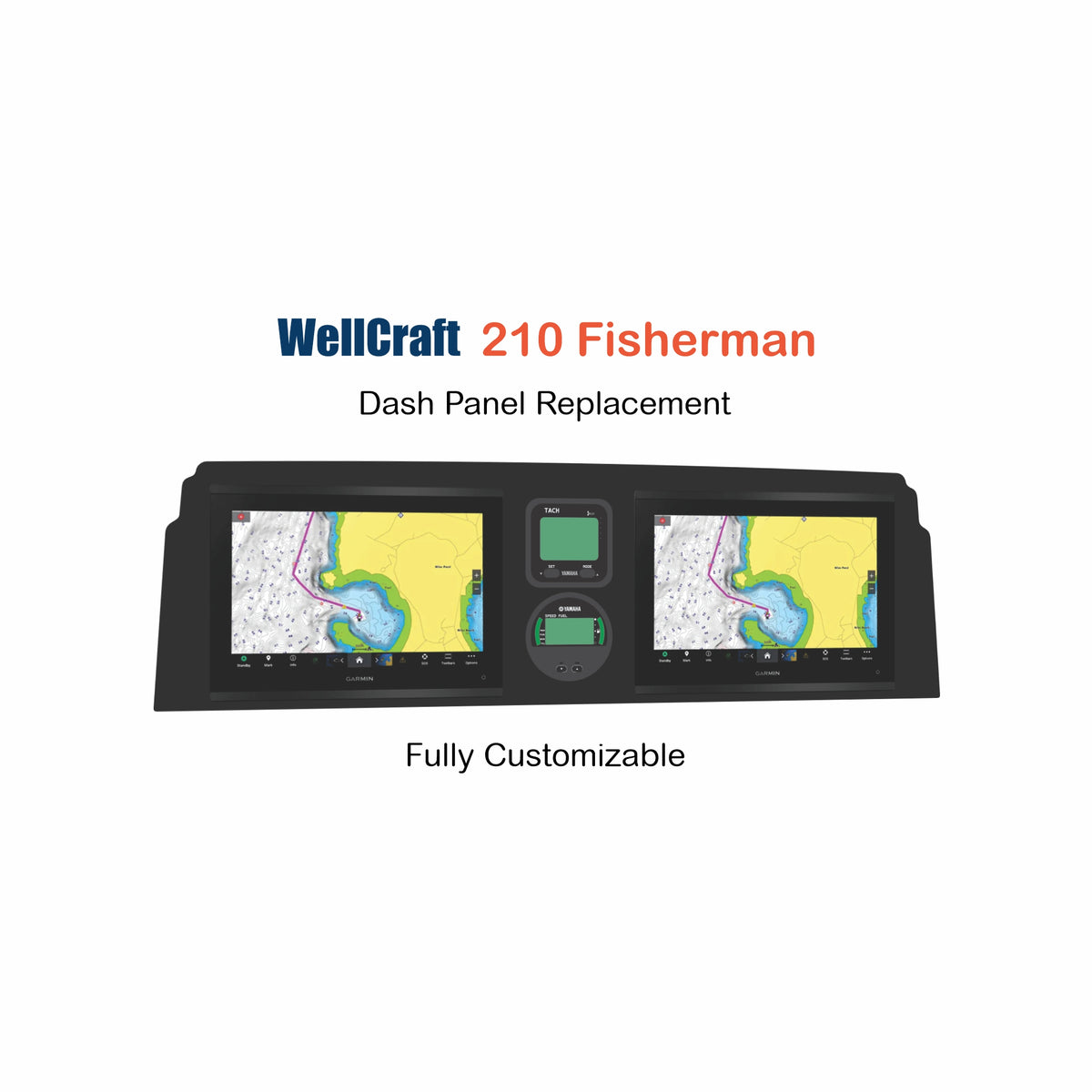 WellCraft 210 Fisherman Dash Panel Replacement with custom etching