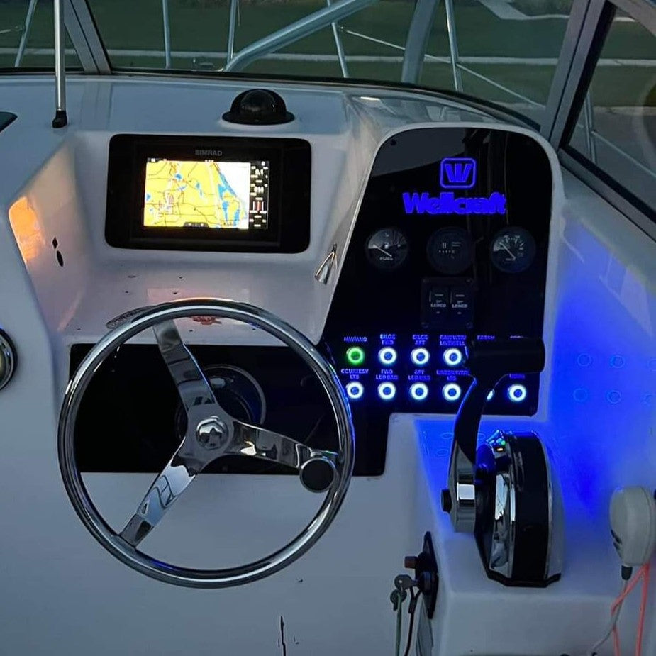 WellCraft 23 WA Dash Panel Replacement with custom etching