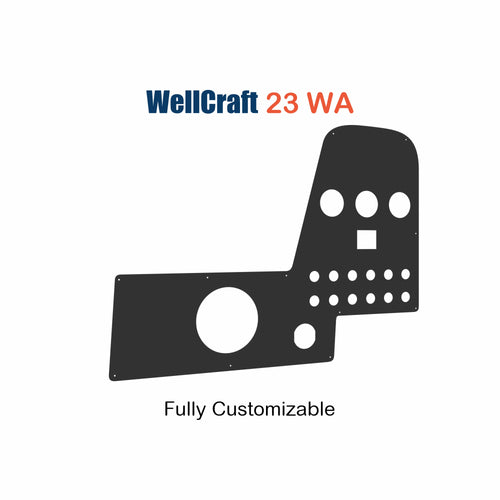 WellCraft 23 WA replacement boat dash panel with integrated switch panel and precision-cut custom fit