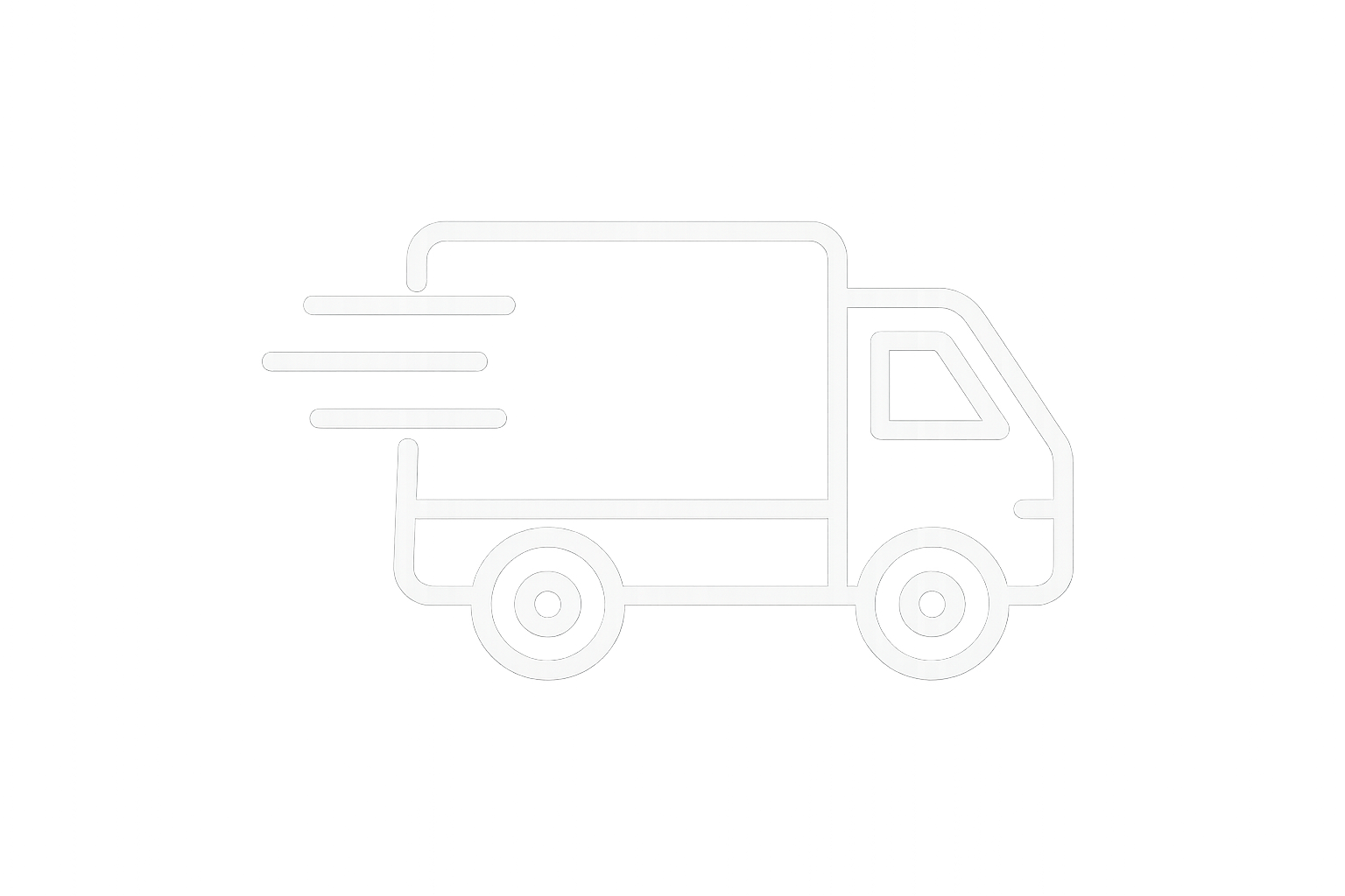 icono fast delivery truck con bordes en blanco